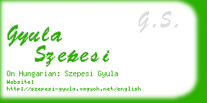 gyula szepesi business card